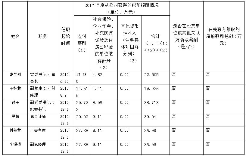 四川旅游发展集团有限责任公司薪酬信息披露（2017年度）
